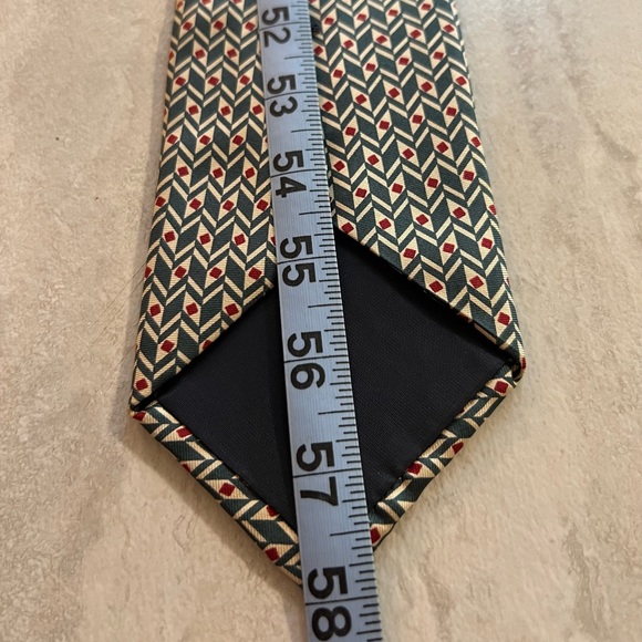 BROOKS BROTHERS Neck Tie subtle Beige Green Red - Picture 6 of 6
